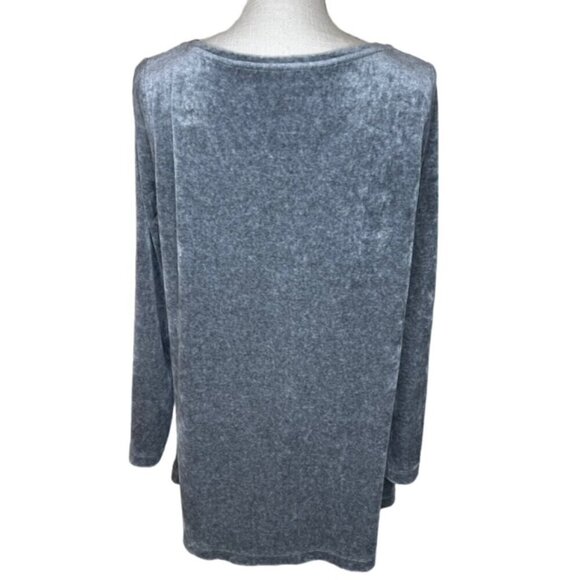 PURE JILL Gray Boat Neck Velour Tunic Top - Size Medium - Picture 4 of 9